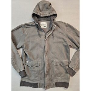 Ezekiel Embroidered West Coast Men's Gray Y2K Full Zip Hooded Jacket XL